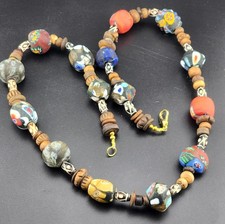 vintage venetian style african glass beads necklace central asian beads picture
