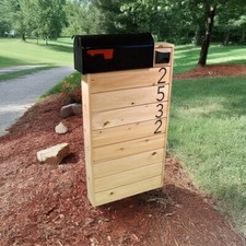 Solid Wood Classic Cedar Mailbox Stand~ Unfinished |  | Made in USA picture