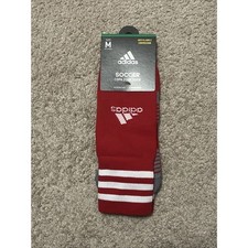 Adidas Black Soccer Socks - Climalite Cops Zone Cushion Size Medium - Red - NEW picture