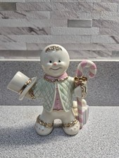 LENOX THE GINGERBREAD GENTLEMAN -- CANDY CANE -- TOP HAT -- opened box picture