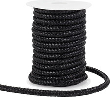 10 Yards round Braided Leather Cord, 8Mm Leather Rope Black Jewelry picture