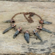 Labradorite Rough Copper Gift For Love Electroformed Adjustable Necklace 18.0