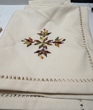 VTG Placemat Napkin Set 12pc Embroidered Multicolor Design Cottage Shabby Chic  picture