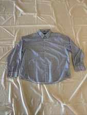 Nautica Men's Button Down Shirt Regular Fit XXL Blue White Plaid Dry Wick picture