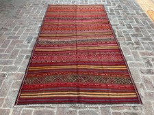 Afghan Vintage Qalaino Kilim Rug 5x10 Ft Flat Weave Handmade Tribal Area Carpet picture
