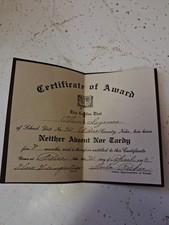 1925 Certificate of Award Neither Absent Nor Tardy Pierce County Nebraska picture
