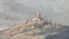 ORIGINAL: FINE ART - Oil Canvas Painting /LANDSCAPE / Signed J.B 1916 picture
