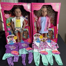 Our Generation Dedra Denelle Twin Dolls 18in Deluxe Set with 4 My Life Outfits picture