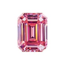 Certified 7 CT Emerald Shape Natural Pink Color Loose Lab Grown Diamond VVS1 picture