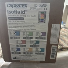 Crosstex Isofluid Earloop Face Mask.  10 Boxes Of 50 Per Case Or 500 Masks picture