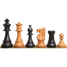 Improved French Lardy Chess Pieces Only set - Antiqued boxwood - 3.9