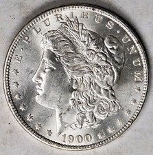 1900-O Morgan Silver Dollar - BU MINT STATE QUALITY - 90% Silver - BRIGHT WHITE picture