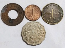 1948 to 1961 Pakistan Lot of 4: 1 & 10 Pice coin picture