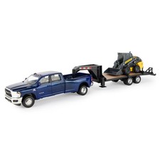 Tomy 1/32 Ram 3500 Dually Quad Cab w/Lowboy & New Holland L230 Skid Steer 47269 picture
