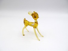 Vintage Murano Hand Blown Glass Spotted Deer Figurine Amber picture