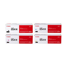 Genuine Canon 054H High Yield Toner Set Black Cyan Magenta Yellow CMYK picture