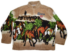 Coors Scenic Western Print Fuzzy Fleece 1/4 Zip Mens Jacket NWT 3XL picture