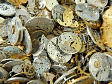 Lot of 1 Lbs. of Watch Parts Gears, Plates, and More for repair Steampunk art picture