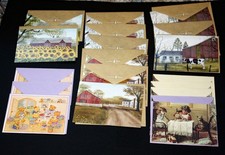 19 Vintage Farm & Country Greeting Cards – Hallmark & Leaning Tree – Blank picture