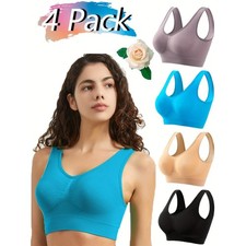 FAXHION 4PCS Women's Sports Bra—Ultra-Breathable, Seamless, and Wire-Free picture