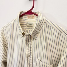 Vintage L.L. Bean Striped Button Down Oxford Shirt Size 16-33 picture