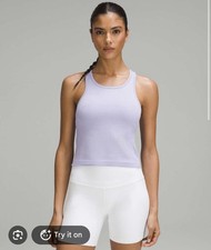Ebb to Street Cropped Racerback Tank Top Lilac Smoke Size: 6 Good Condition picture
