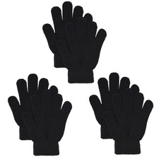 3 Pairs Winter Magic Gloves Warm Stretchy Knit Gloves For Men Women Unisex Black picture