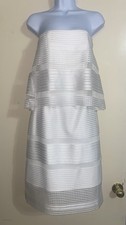 ELLIATT Crested Dress White Strapless Textured Sheer Maxi Size S E6021635 NEW picture