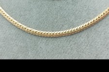 14K Solid Gold Curb Chain Necklace | Cuban Link non hollow solid picture
