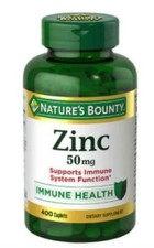 NATURES BOUNTY ZINC ~ Supports Immune Health 50mg., 400 ct Tablets ~ Exp 03/2030 picture