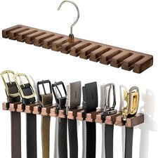 Wooden Belt Rack for Closet Wall Mount, Sturdy Belt Hanger Organizer Holds Belts picture