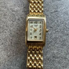 Vintage Gruen Curvex Womens Quartz Tank Watch 20mm Gold Tone Case GU2186 B-Z picture