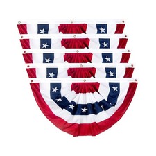 4PCS 3X6 Ft American Pleated Fan Flag, Patriotic Half Fan Bunting Flag | Large picture