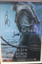 Cast Signed Poster, 13X19 - The Death Of Robin Hood, Hugh Jackman +COA picture