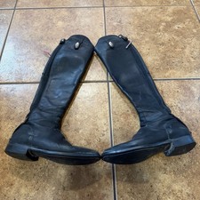 DeNiro Salentino Tricolore Tall Riding Boots Italia 41 - US 11 Black VTG picture
