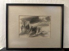 Martin Mondrus  ABSTRACT MALE FIGURE modernist  drawing California artist SIGNED picture