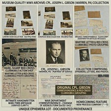 WWII Cpl. Gibson Lot - 131st Gen. Hospital Red Cross Correspondence & Ephemera picture