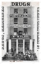 Philadelphia Pennsylvania 1847 Drugstore Shopfront Advertiseme Standard Postcard picture