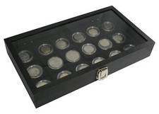 18 COIN HOLDER Clear DOLLAR Case Storage display JAR TRAY BOX  pocket watches picture