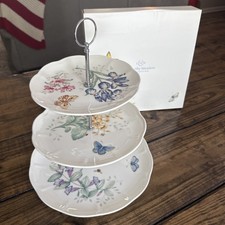 Lenox Butterfly Meadow Three Tiered Server- NEW IN BOX picture