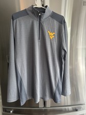 Champion WVU Mountaineers 1/4 Zip Pullover Large Gray NWT picture