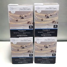 4 Mainstays 100 Count Clear Mini String Lights 22 Foot White Wire Indoor Outdoor picture
