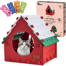 Petzone DIY Cat House Sturdy, Claw Resistant, Easy Setup Random Toy Premium Felt picture