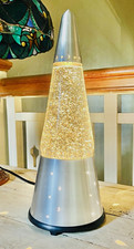 Vtg Lava Lite Wizard Glitter Lamp Stars/Moon Silver 1990s~15.25