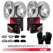 Front & Rear Drilled Brake Rotors + Pads for 2004 2005-2008 Acura TL Base 3.2L picture