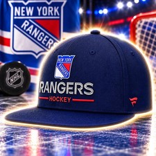 New York Rangers Fanatics Authentic Pro Flat Brim Snapback Cap Adult NHL picture