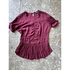 Isabel Marant Deep Burgundy Ruched Top. Side zip. picture