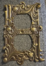 VTG ( Unused) Metal Outlet Cover Brass Tone picture
