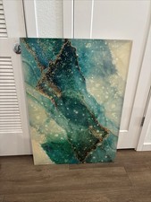 Large 40” x 28” Original Abstract Resin Canvas with Gems and Rhinestones picture