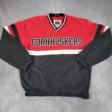 Nebraska Cornhuskers Jacket Mens Medium Red NCAA Football 58 Sports Windbreaker picture